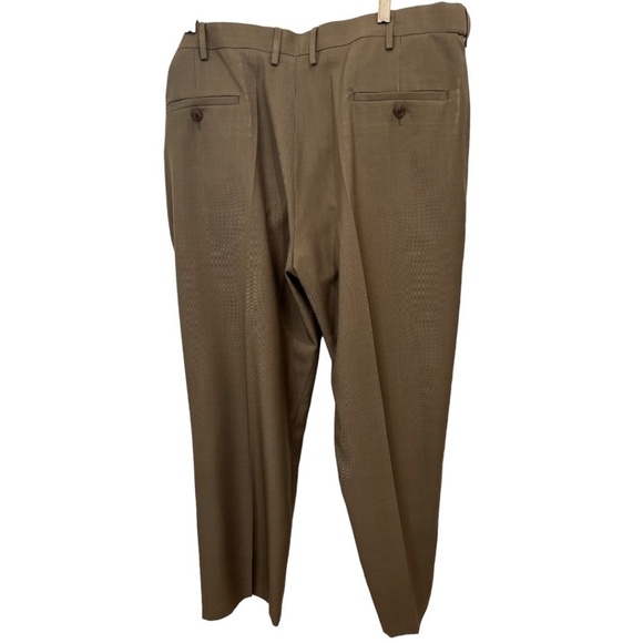 HAGGAR Men's Eclo Stria Classic Fit Flat Front Expandable Dress Pants 40Wx30L - Picture 2 of 5